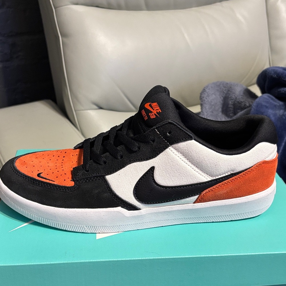 Nike SB Black, White, and Orange Sneakers